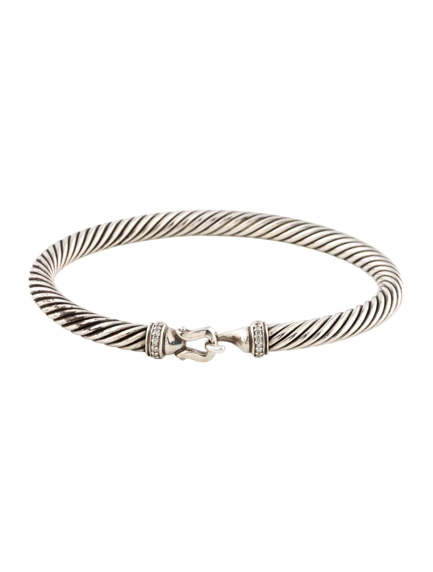 David Yurman Diamond Buckle Classic Cable Bracelet