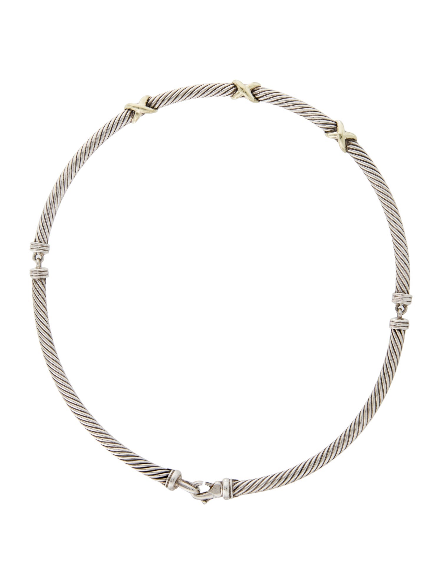 David Yurman Two-Tone X Collar Necklace