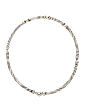 David Yurman Two-Tone X Collar Necklace