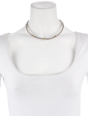 David Yurman Two-Tone X Collar Necklace