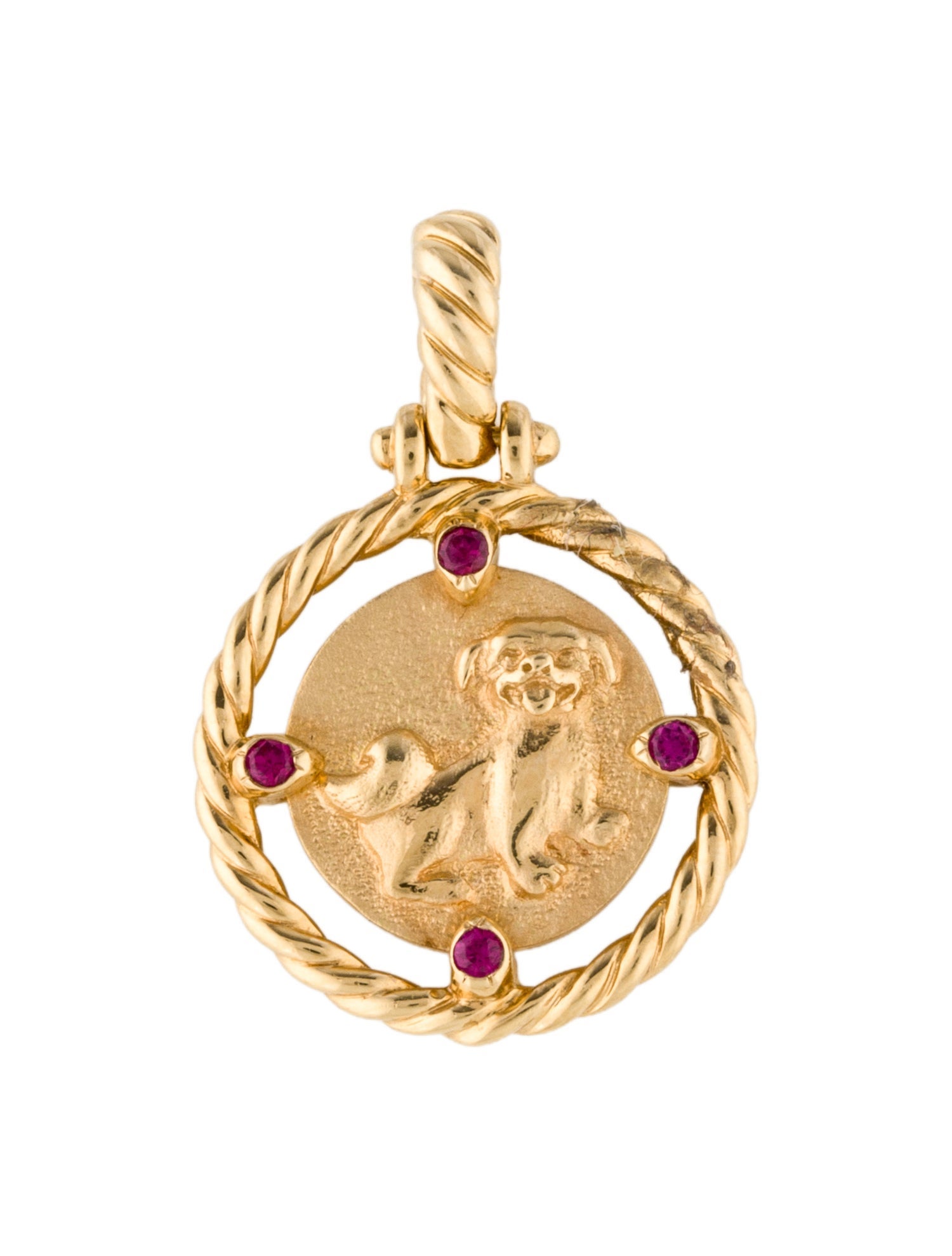David Yurman 18K Ruby Lunar New Year Pug Charm