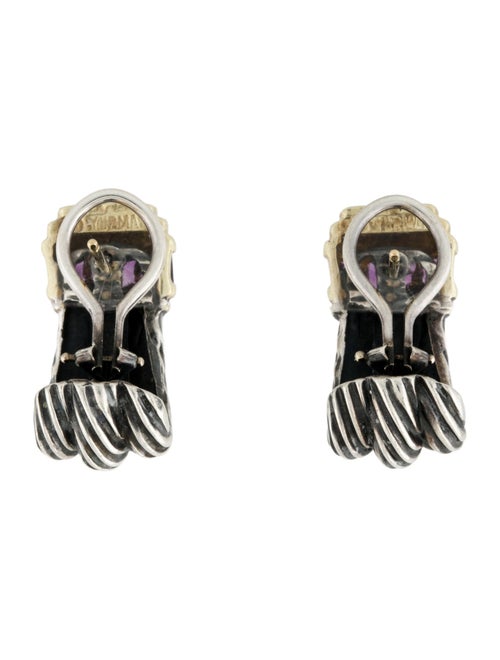 David Yurman Amethyst Triple Cable Shrimp Earclips