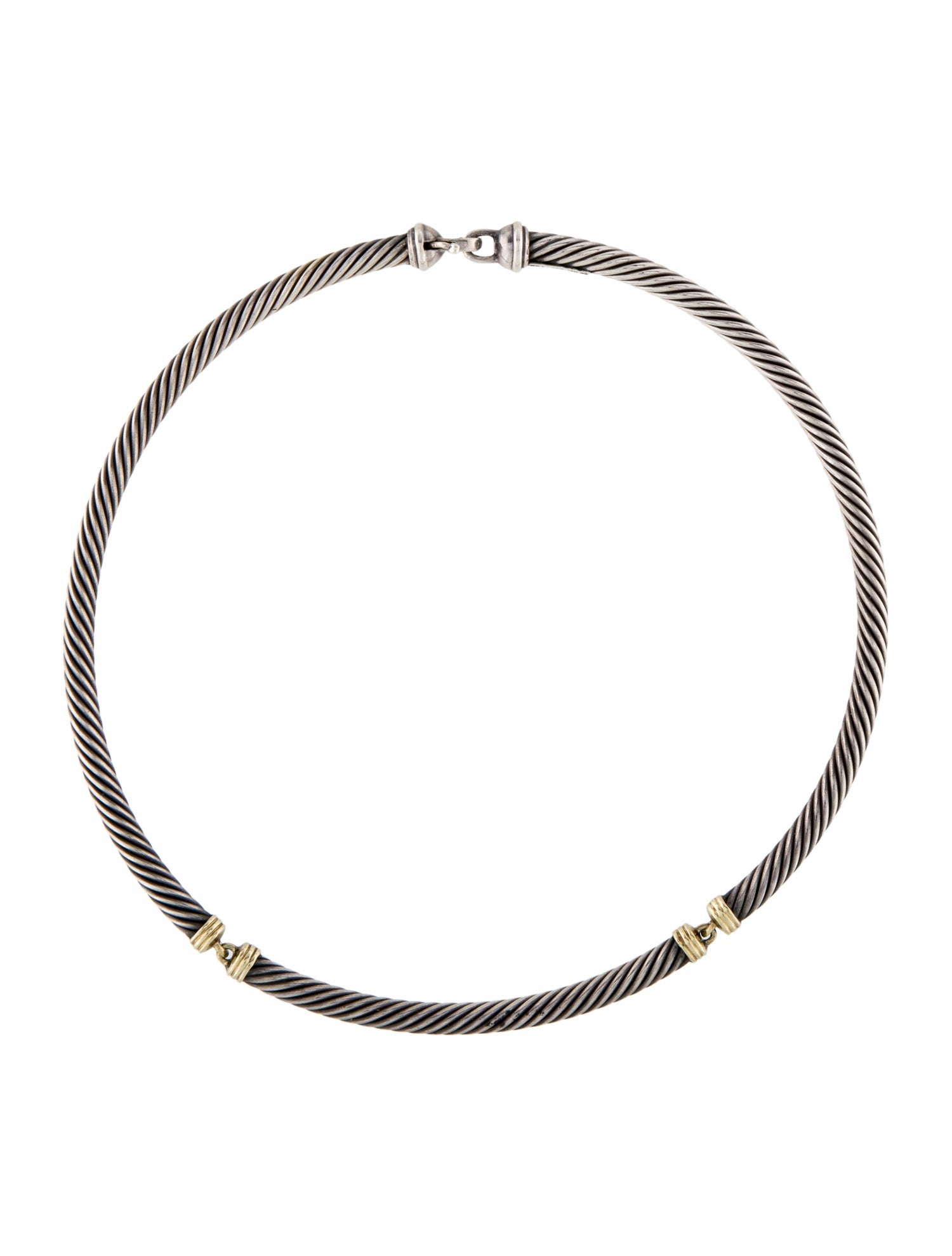 David Yurman Two-Tone Metro Cable Choker Necklace