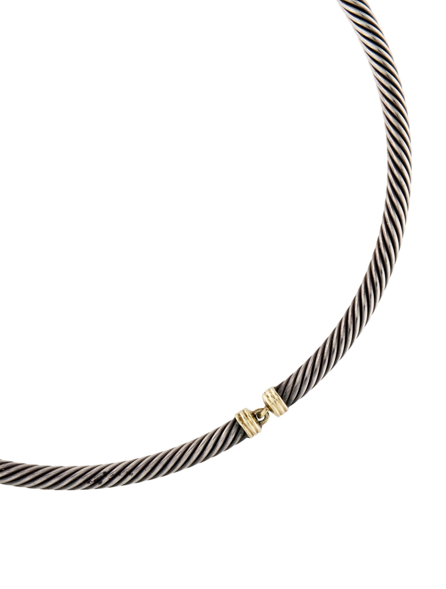 David Yurman Two-Tone Metro Cable Choker Necklace