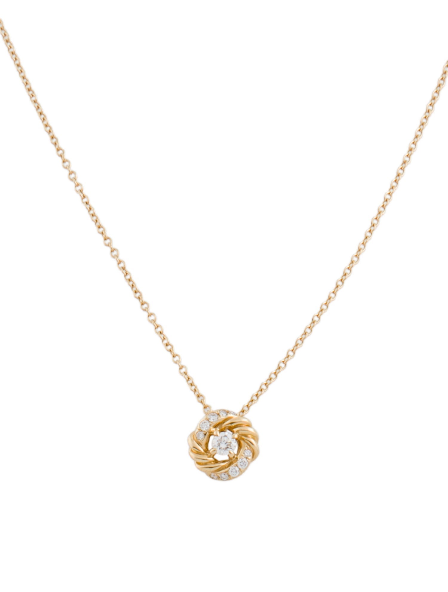 David Yurman 18K Diamond Petite Infinity Pendant Necklace