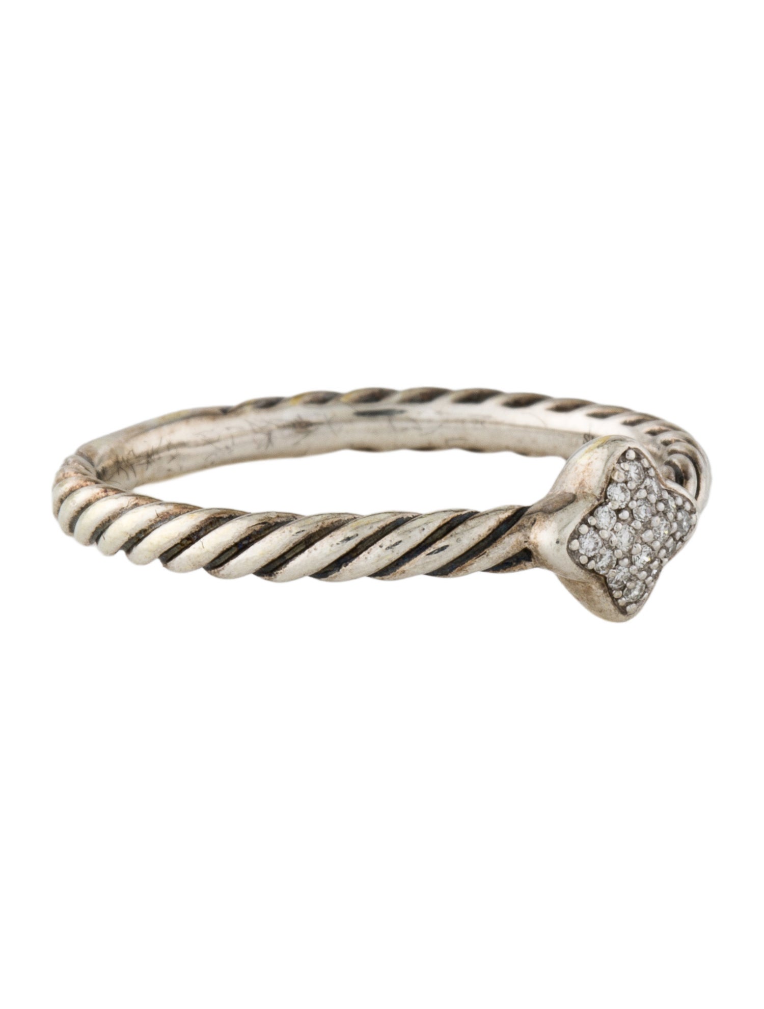 David Yurman Diamond Cable Collectibles® Quatrefoil Stack Ring