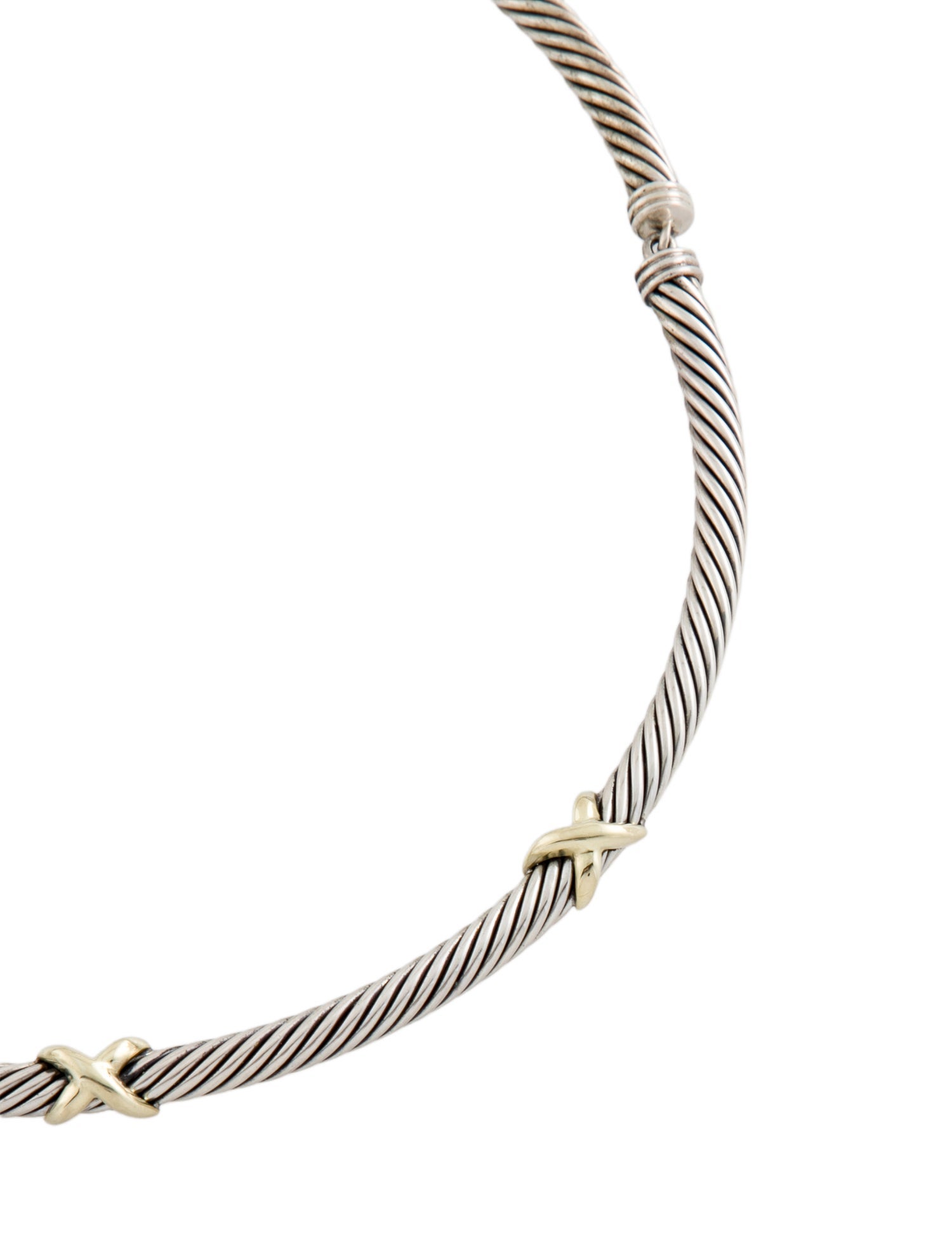 David Yurman Two-Tone X Crossover Collar Necklace