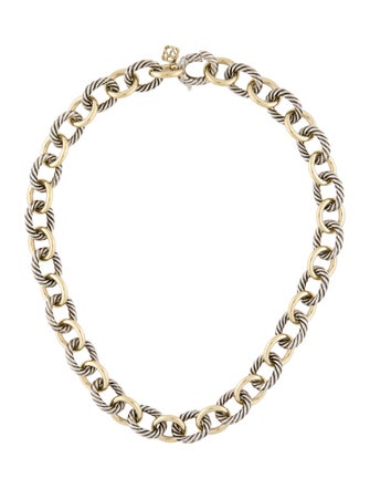 David Yurman Two-Tone Oval Link Chain Necklace