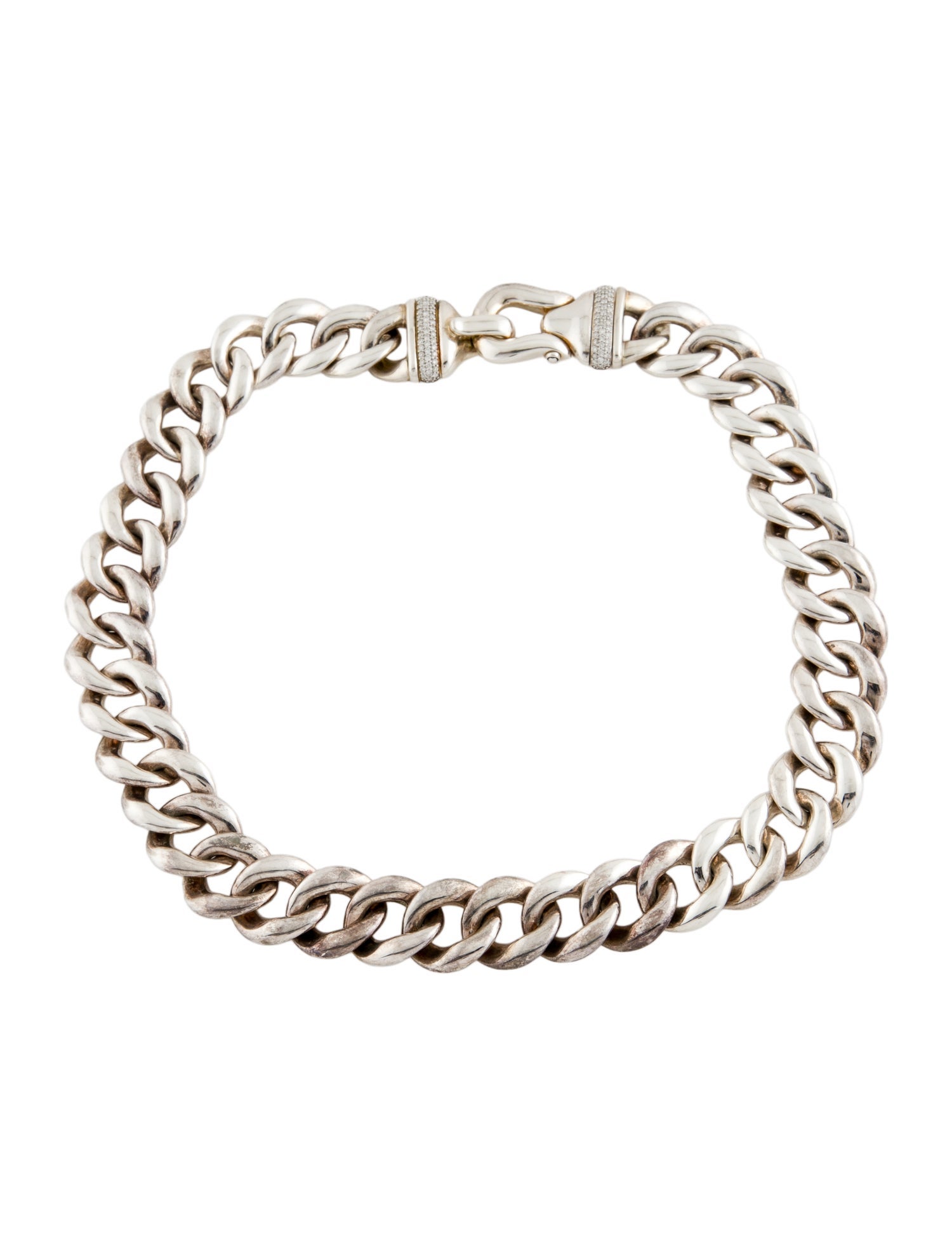 David Yurman Diamond Pavé Buckle Chain Necklace