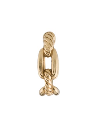 David Yurman 18K Diamond Stax Chain Link Huggie Hoop Single Earring