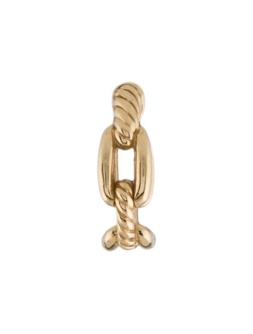 David Yurman 18K Diamond Stax Chain Link Huggie Hoop Single Earring