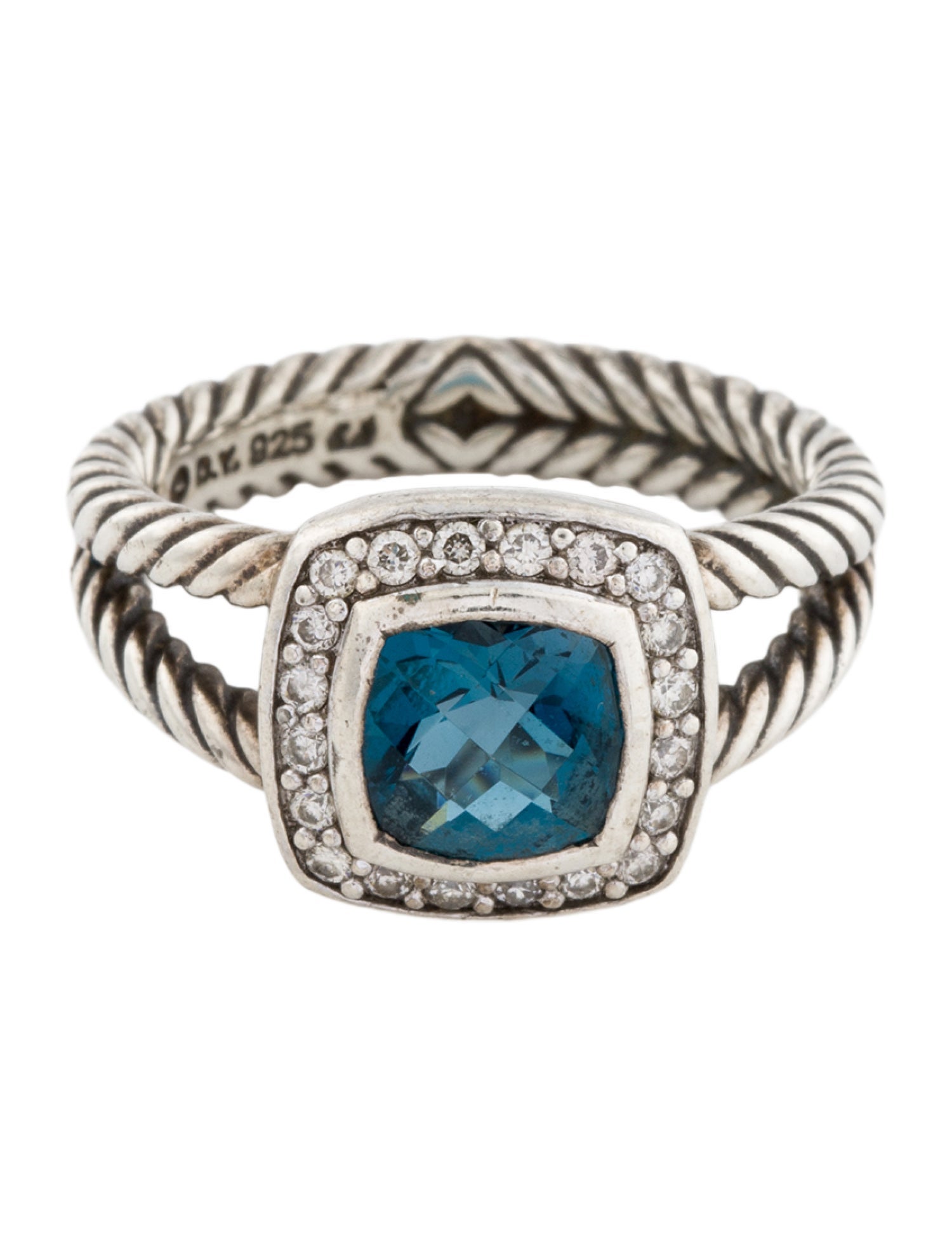 David Yurman Topaz & Diamond Petite Albion Ring