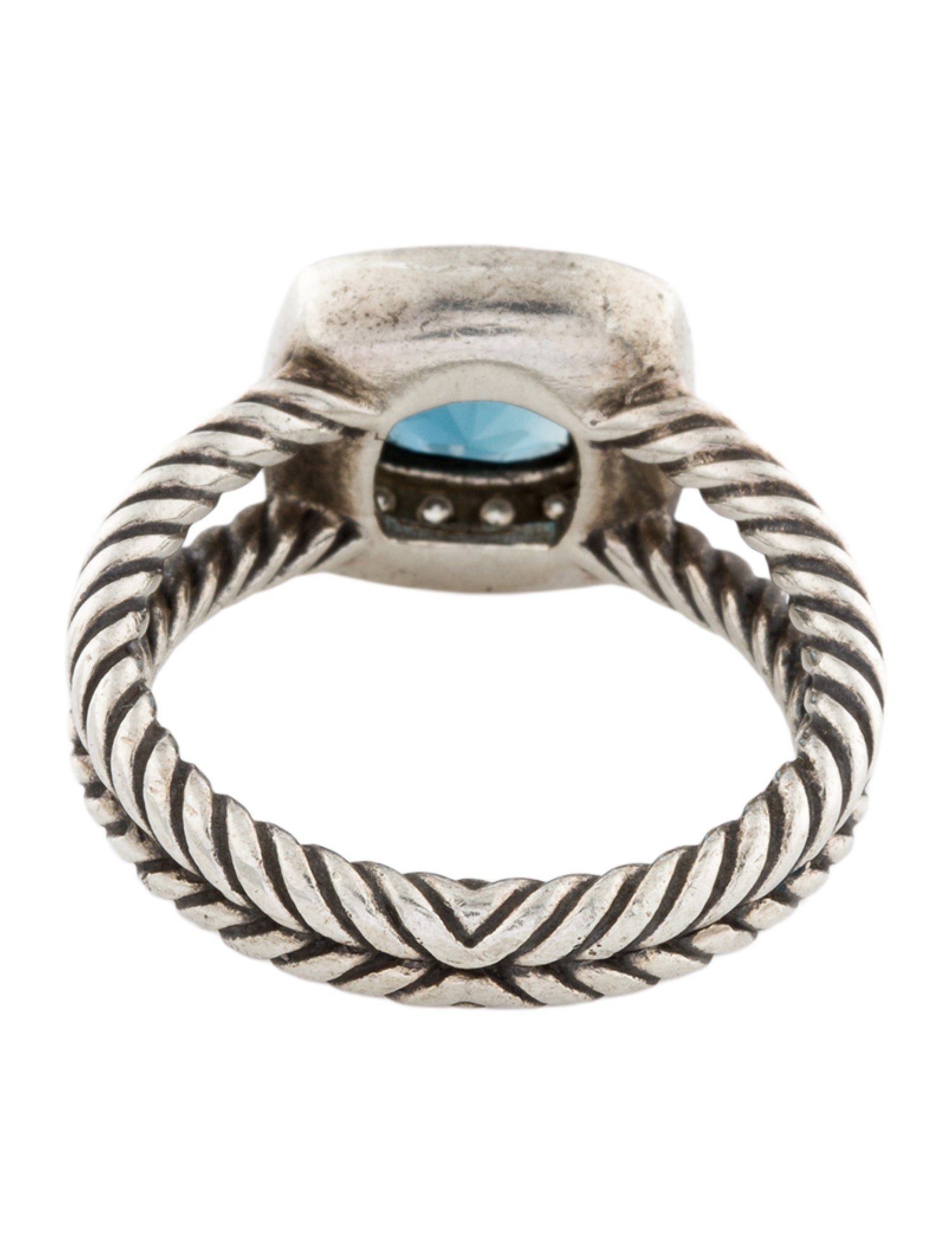 David Yurman Topaz & Diamond Petite Albion Ring