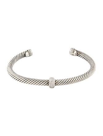 David Yurman Diamond Cable Classic Station Bracelet