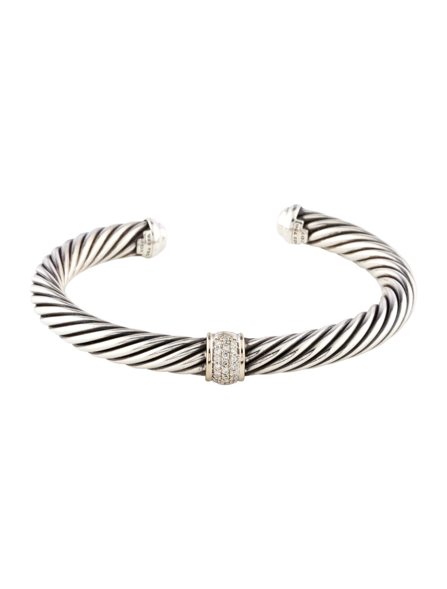 David Yurman Diamond Station Cuff Bracelet