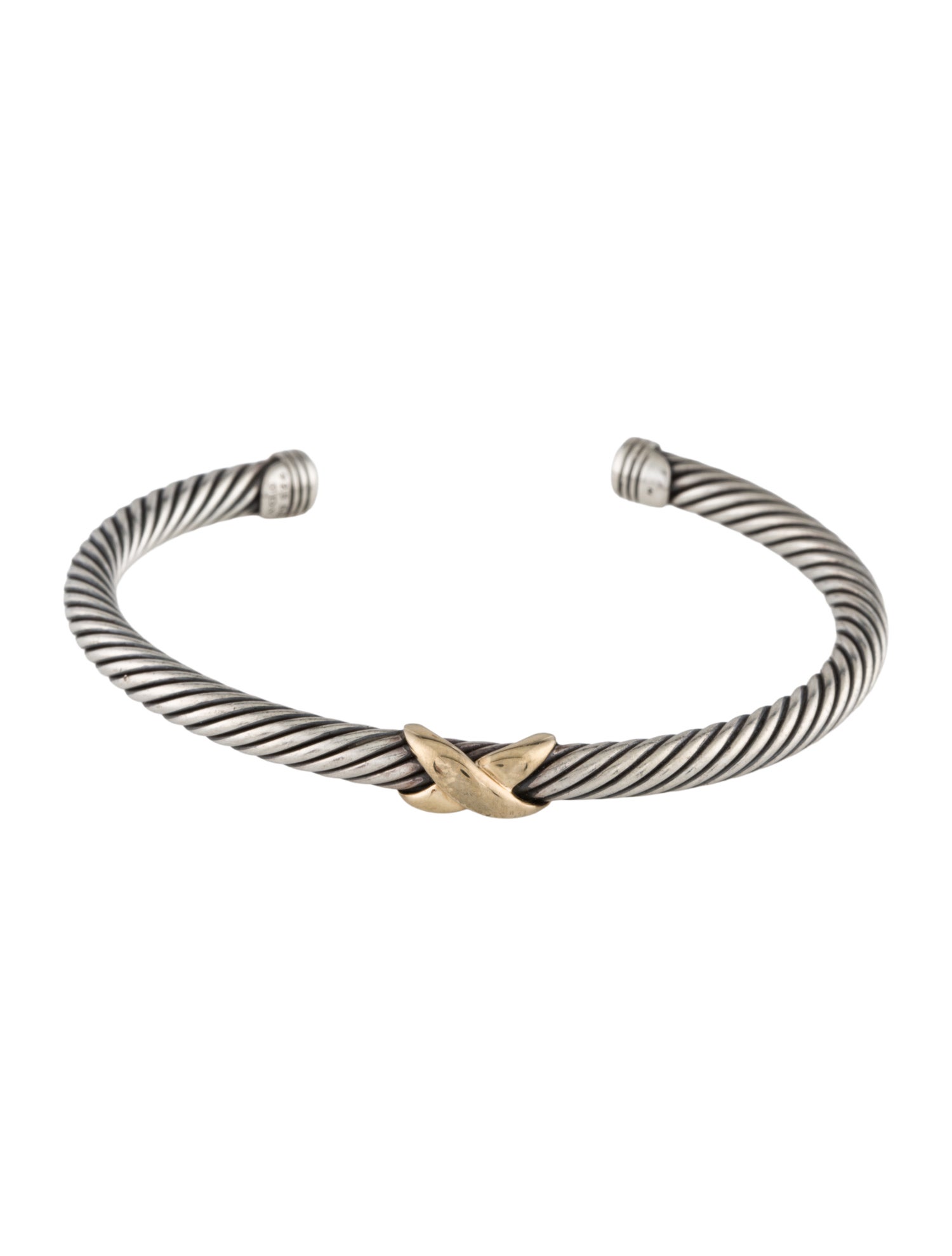 David Yurman Two-Tone X Classic Cable Station Bracelet