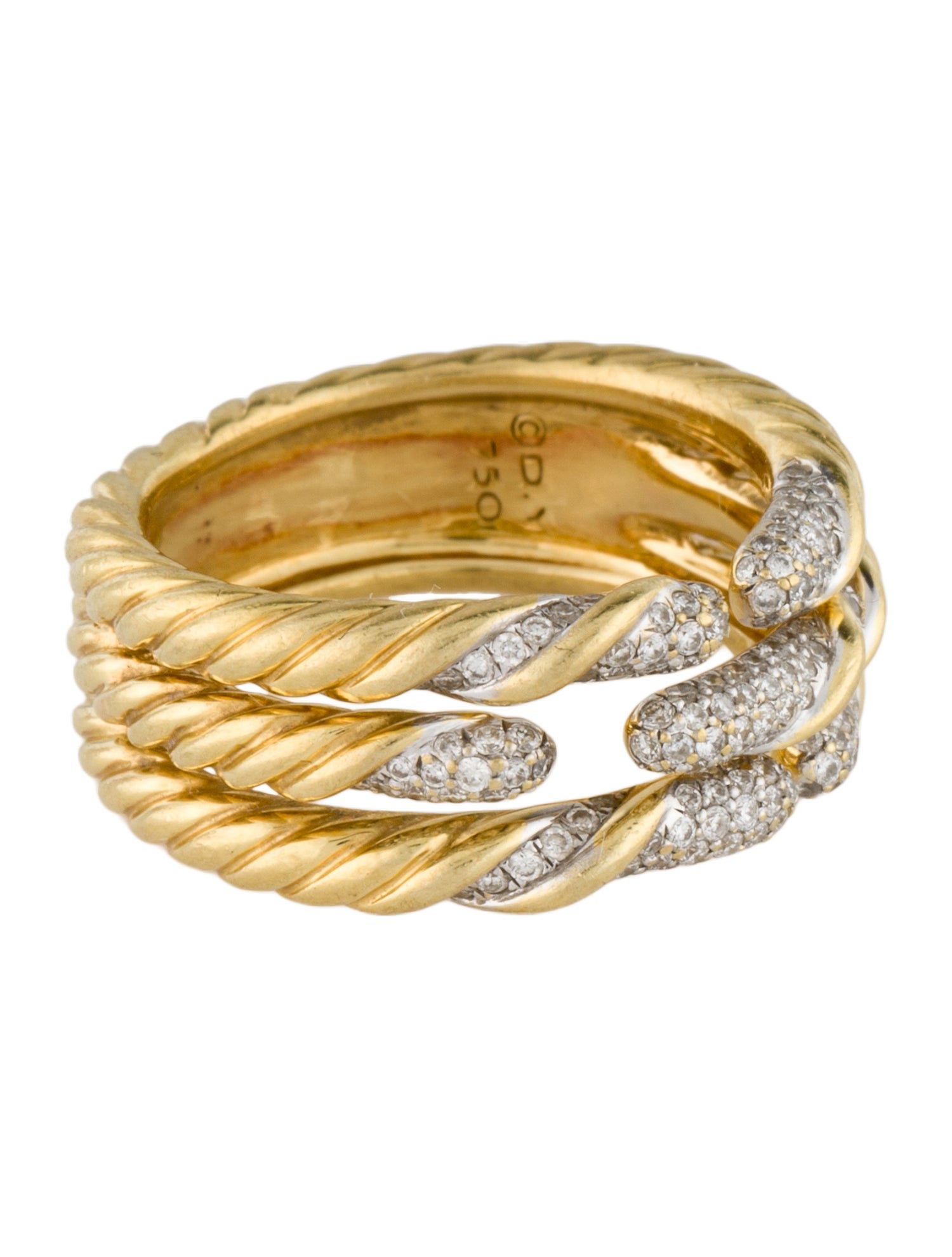 David Yurman 18K Diamond Willow Band