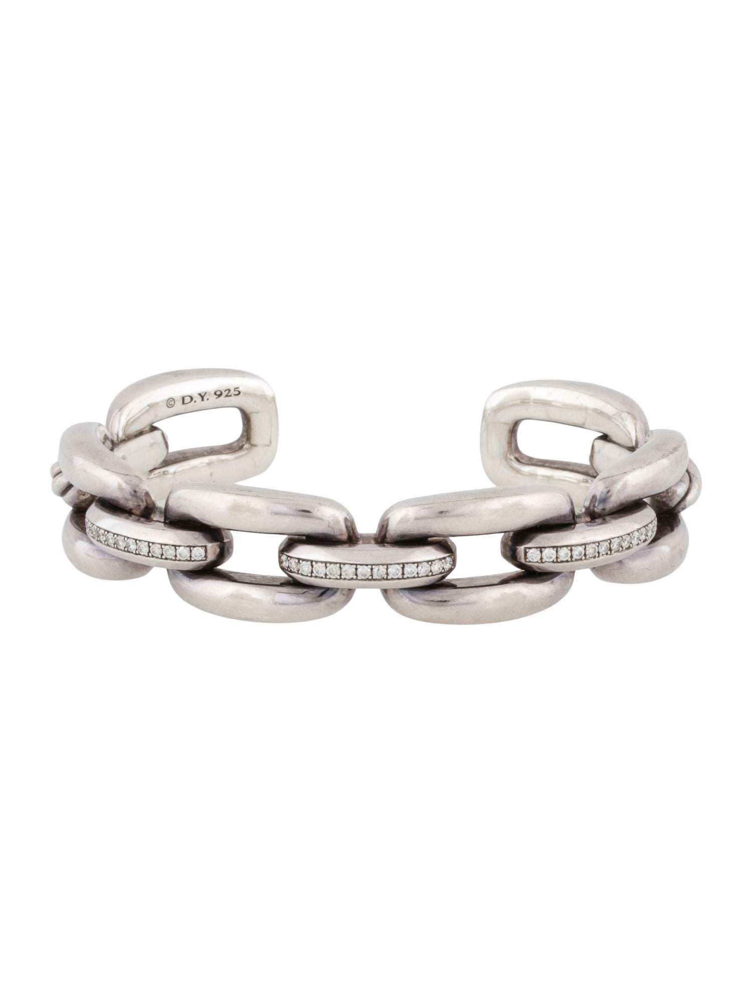 David Yurman Diamond Wellesley Link Chain Bracelet