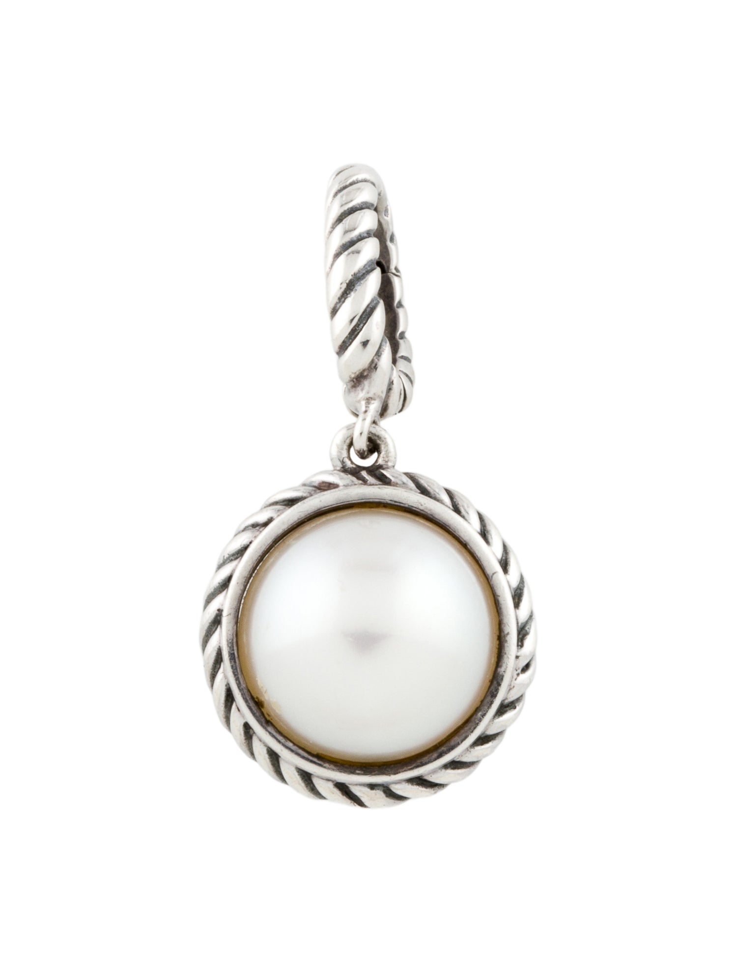 David Yurman Pearl Cable Charm Enhancer Pendant