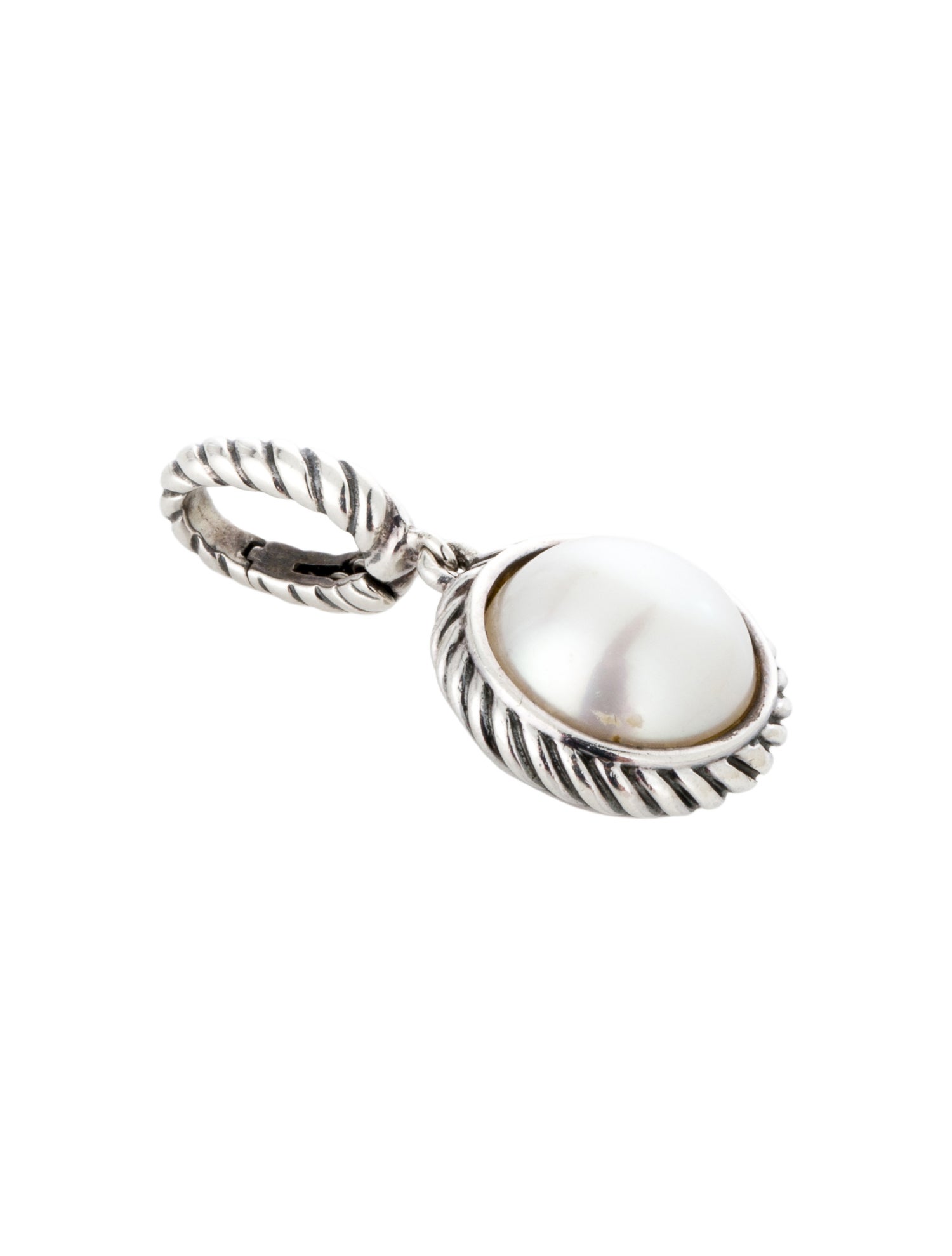 David Yurman Pearl Cable Charm Enhancer Pendant