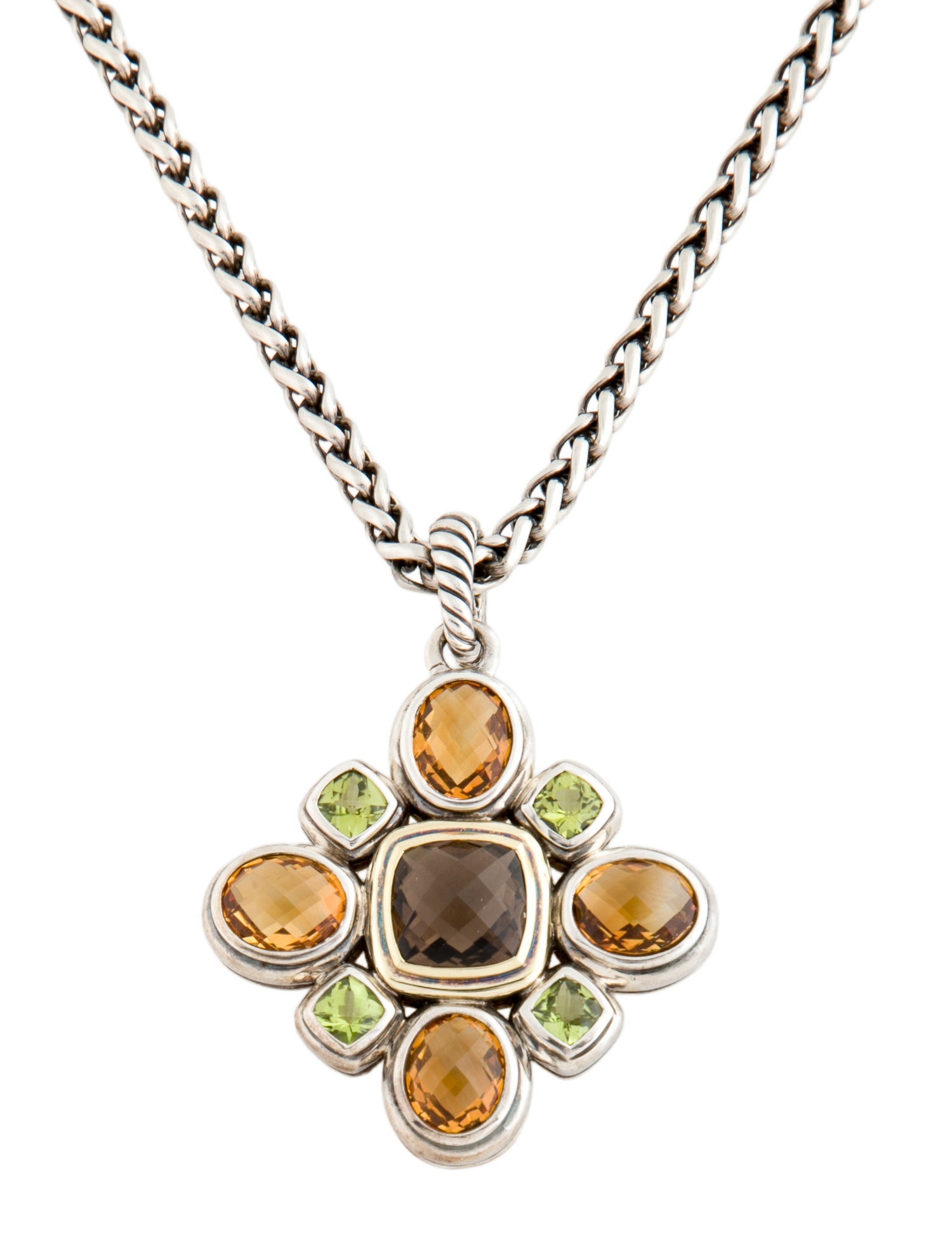 David Yurman Multistone Renaissance Pendant Necklace