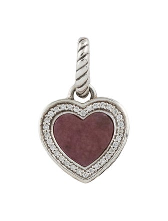 David Yurman Rhodonite & Diamond Heart Pendant