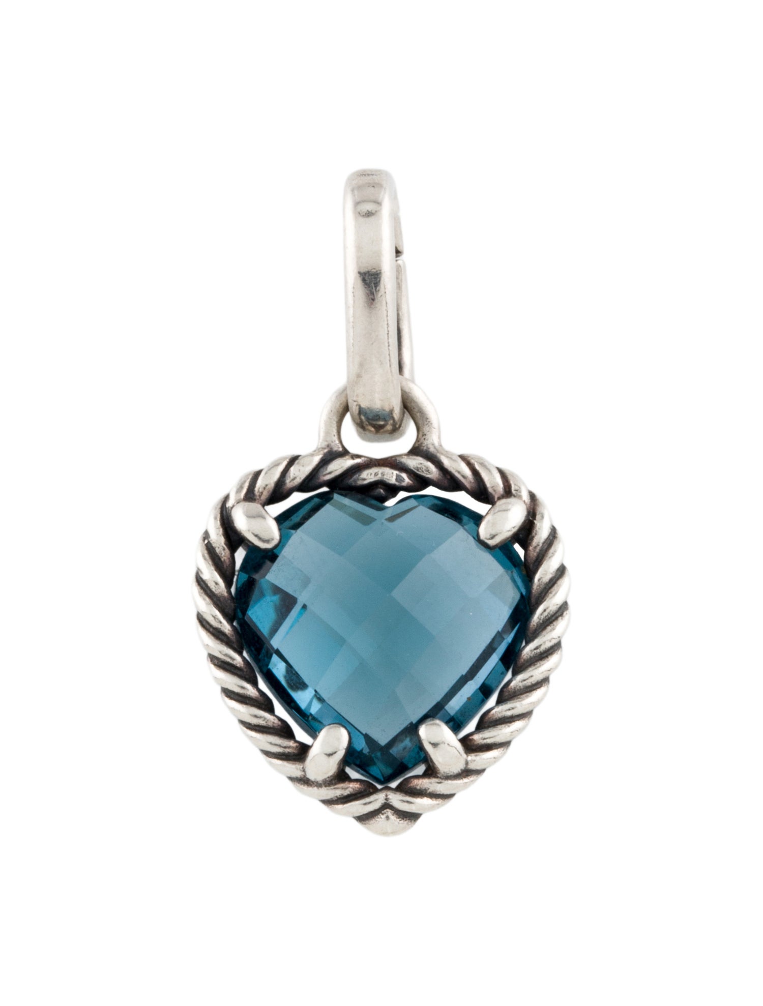 David Yurman Topaz Cable Heart Pendant