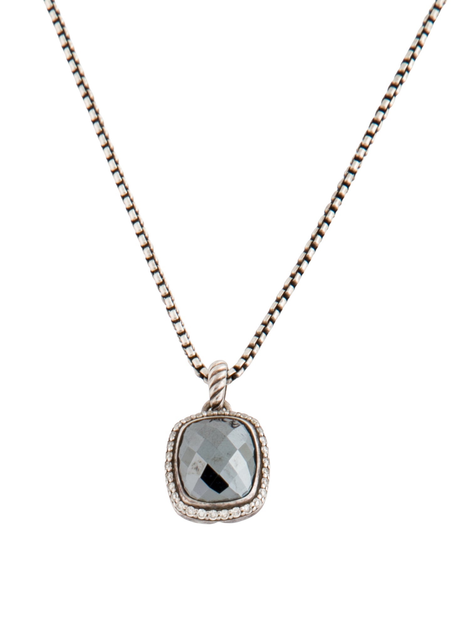 David Yurman Hematine & Diamond Albion Pendant Necklace