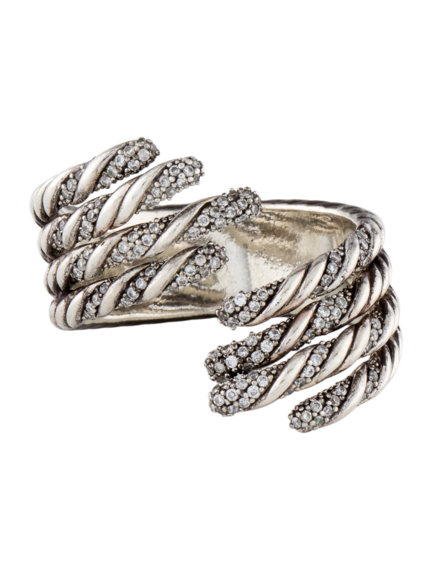David Yurman Diamond Open Four-Row Ring