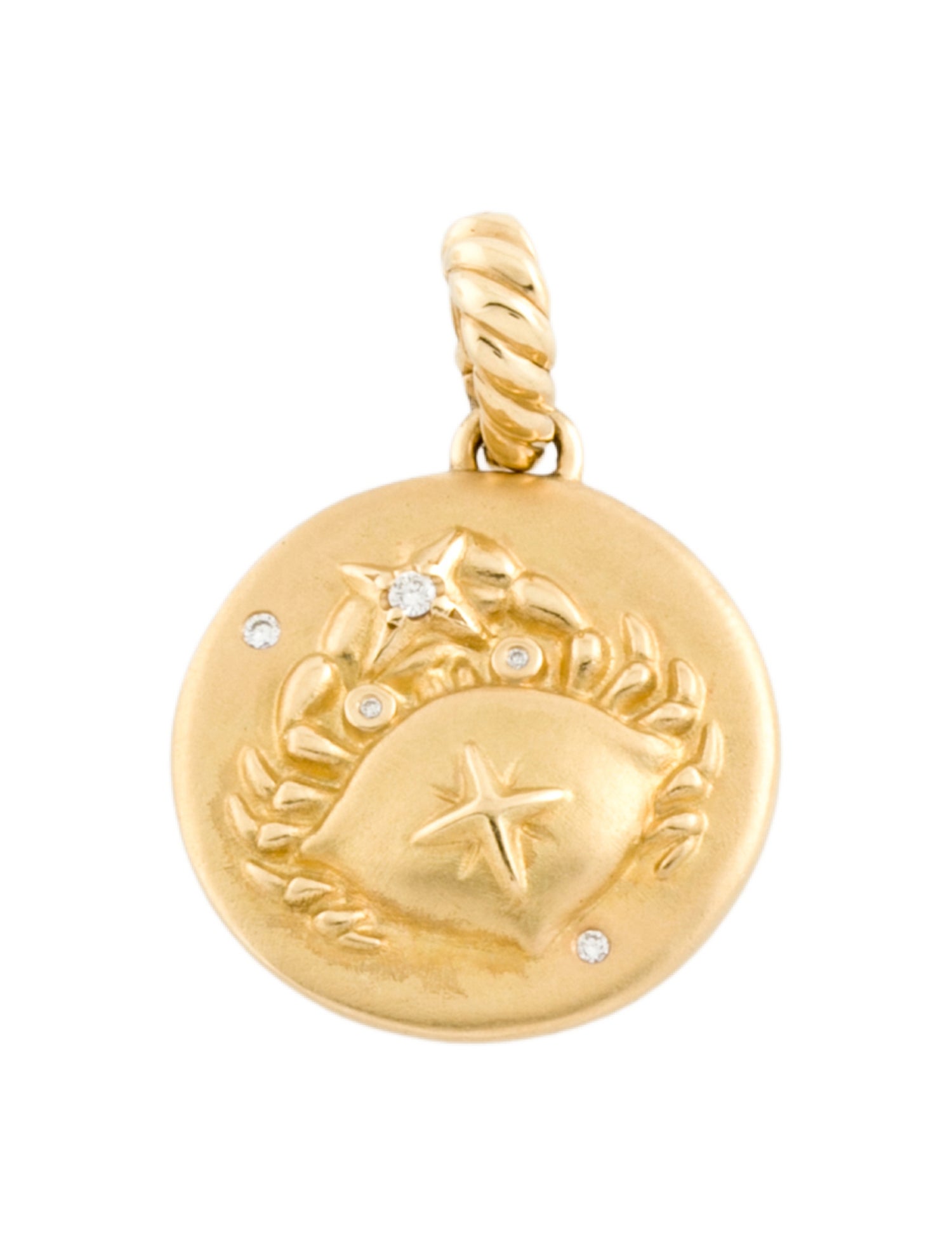 David Yurman 18K Diamond Cancer Amulet