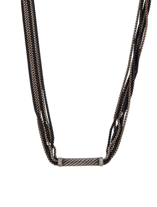 David Yurman Diamond Box Chain Multistrand Necklace