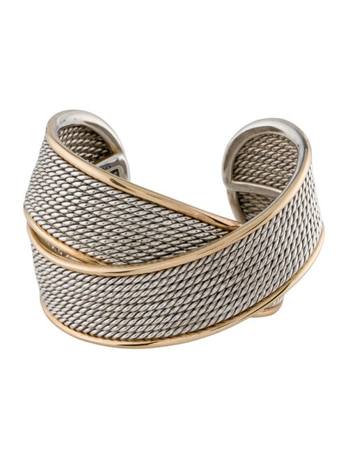 David Yurman Two-Tone Origami Large Crossover Cuff Bracelet