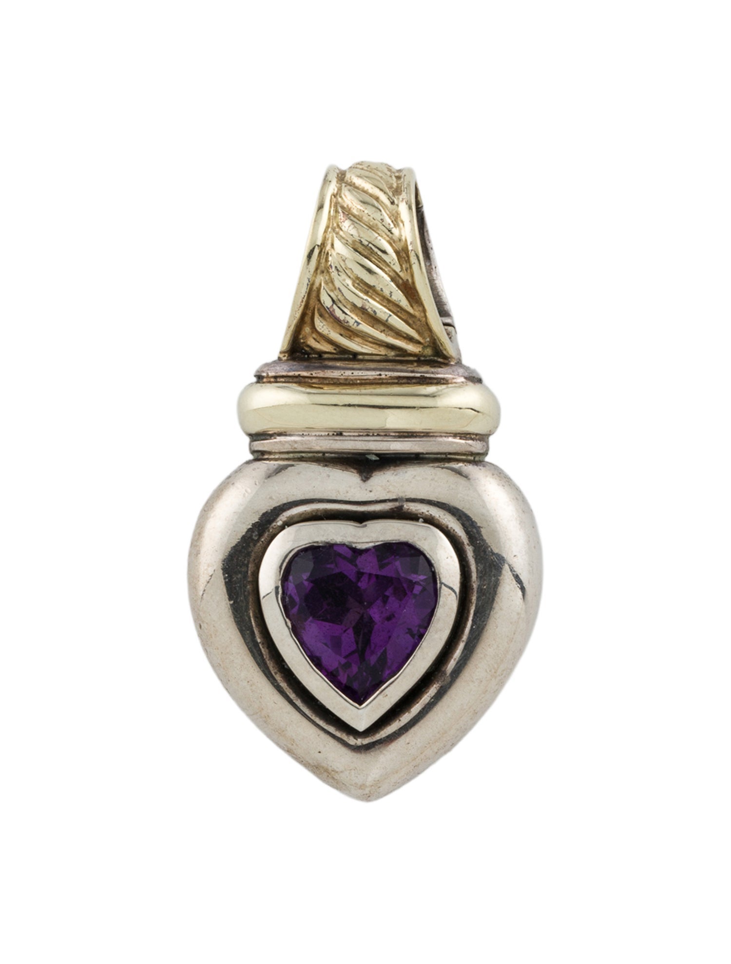 David Yurman Amethyst Heart Enhancer Pendant