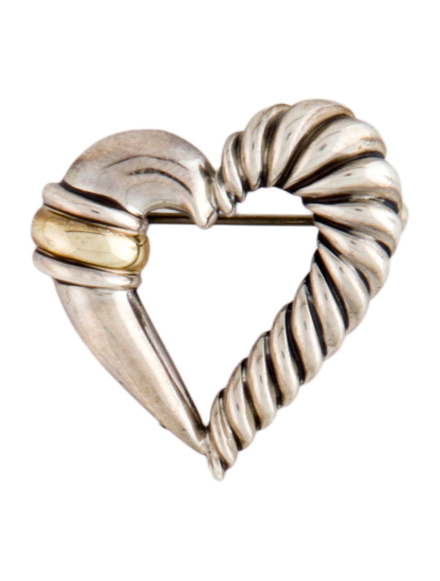 David Yurman Two-Tone Heart Brooch