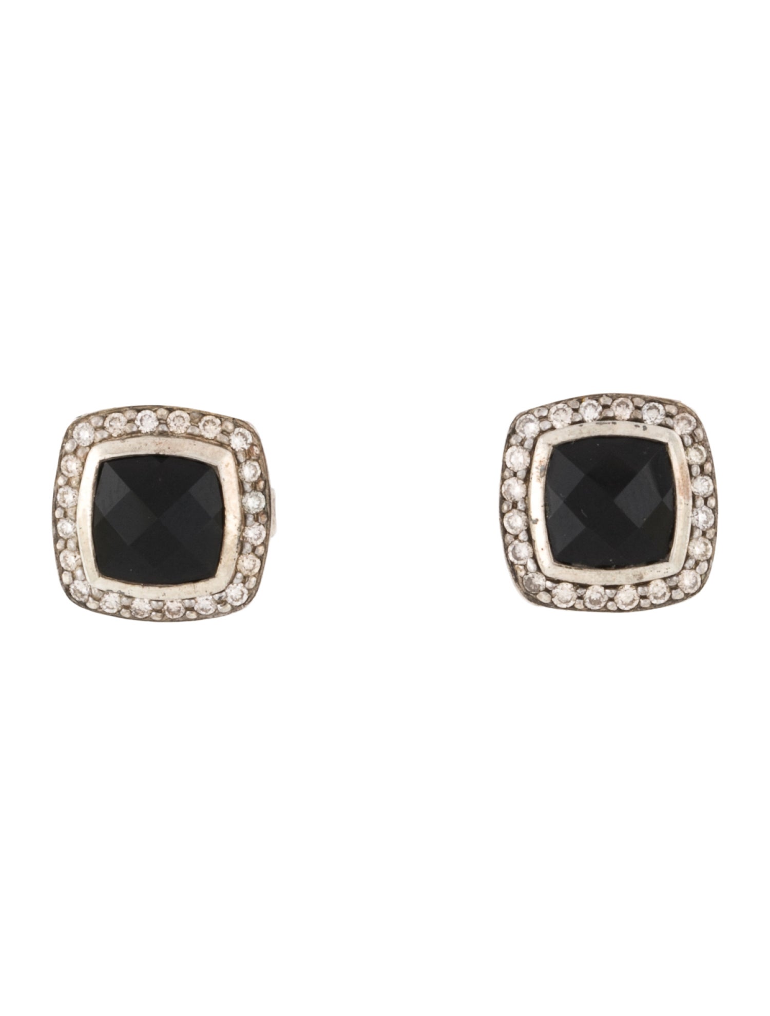 David Yurman Vintage Onyx & Diamond Albion Stud Earrings