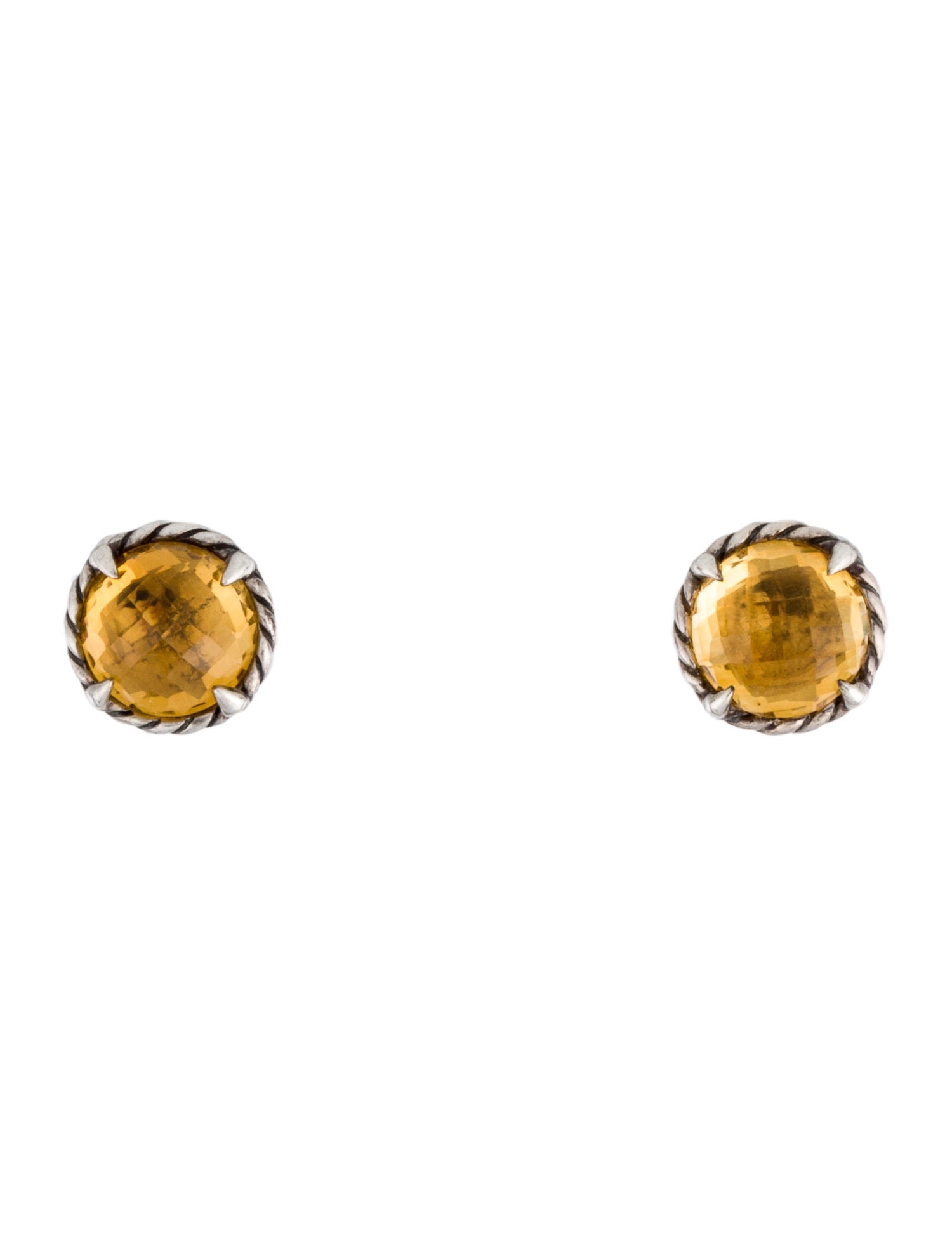 David Yurman Citrine Petite Chatelaine Stud Earrings
