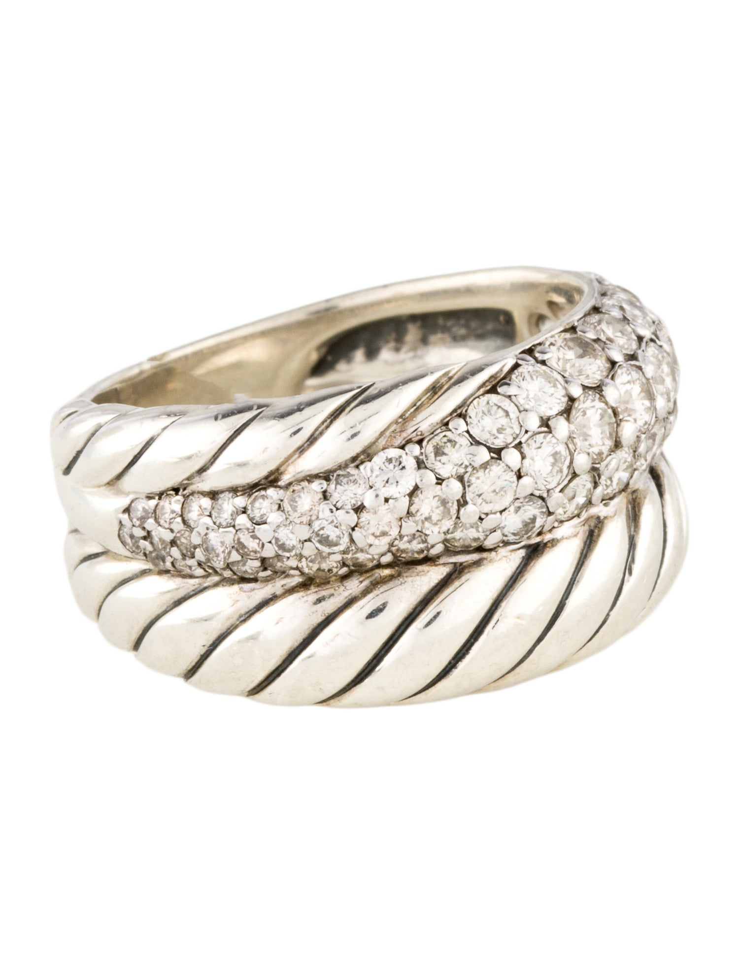 David Yurman Diamond Thoroughbred Cable Wrap Ring