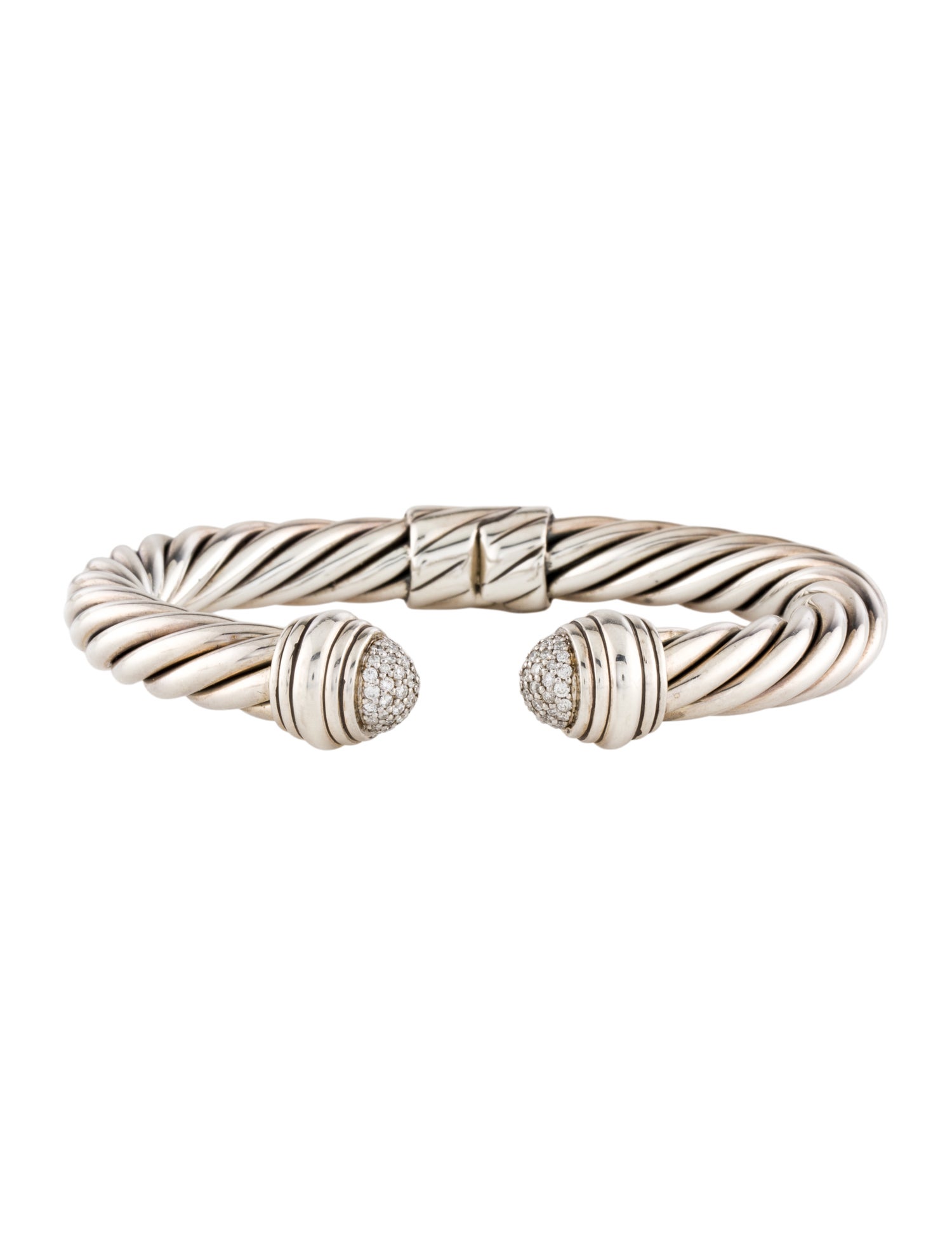 David Yurman Diamond Hinged Cuff Bracelet
