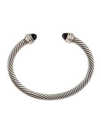 David Yurman Onyx & Diamond Cable Cuff