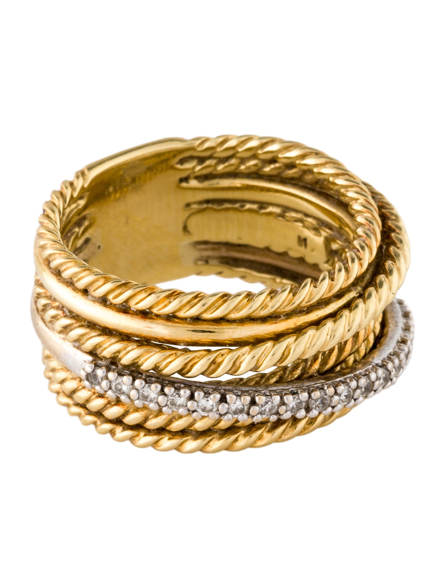 David Yurman 18K Diamond Crossover Band