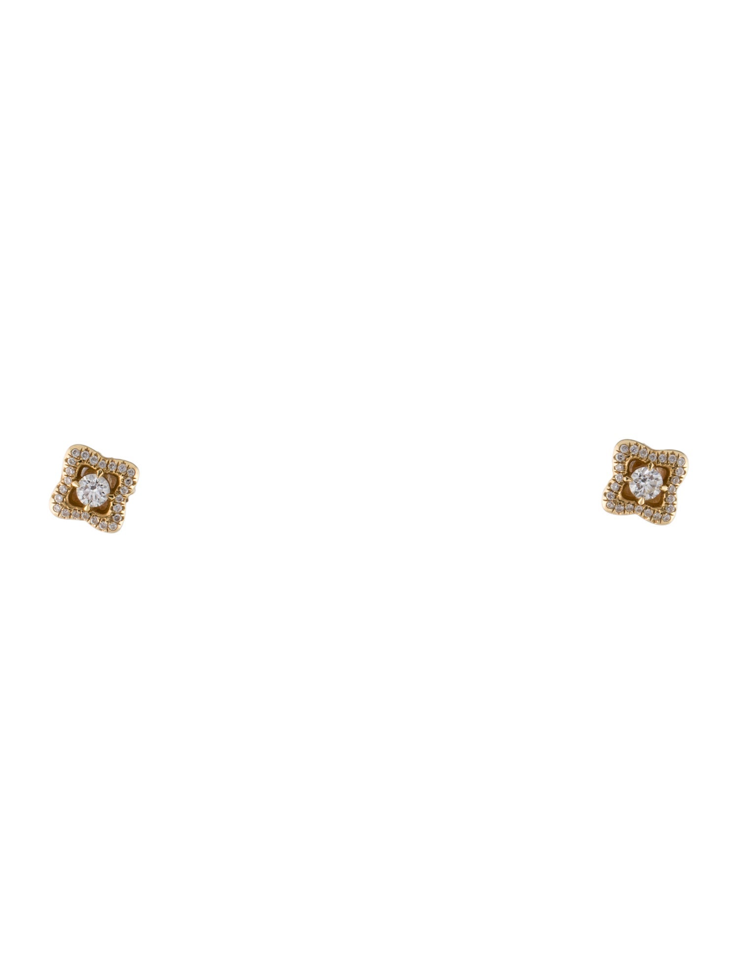 David Yurman 18K Diamond Venetian Quatrefoil Studs