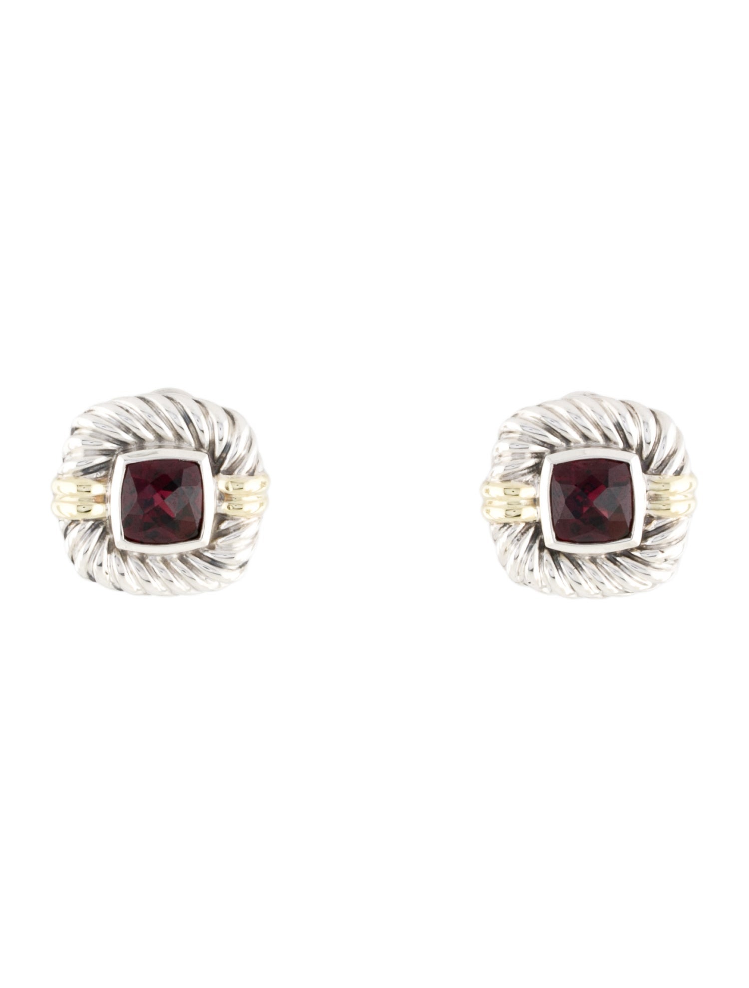 David Yurman Garnet Cable Earclips