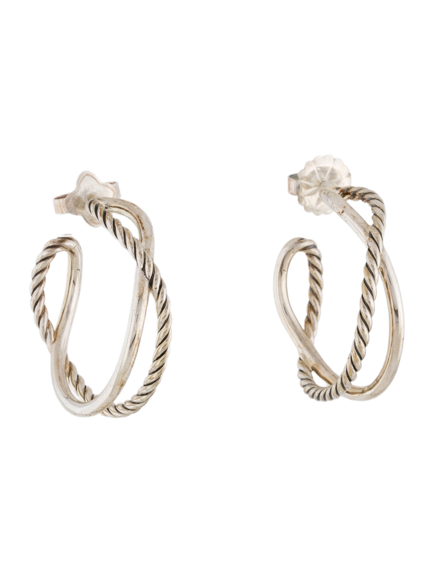 David Yurman Crossover Hoop Earrings