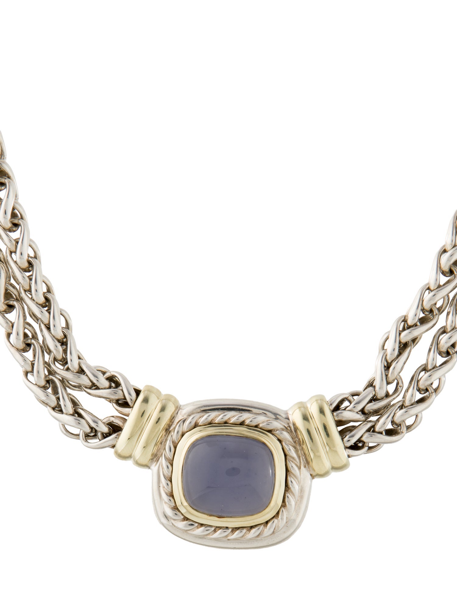 David Yurman Chalcedony Double Wheat Chain Necklace