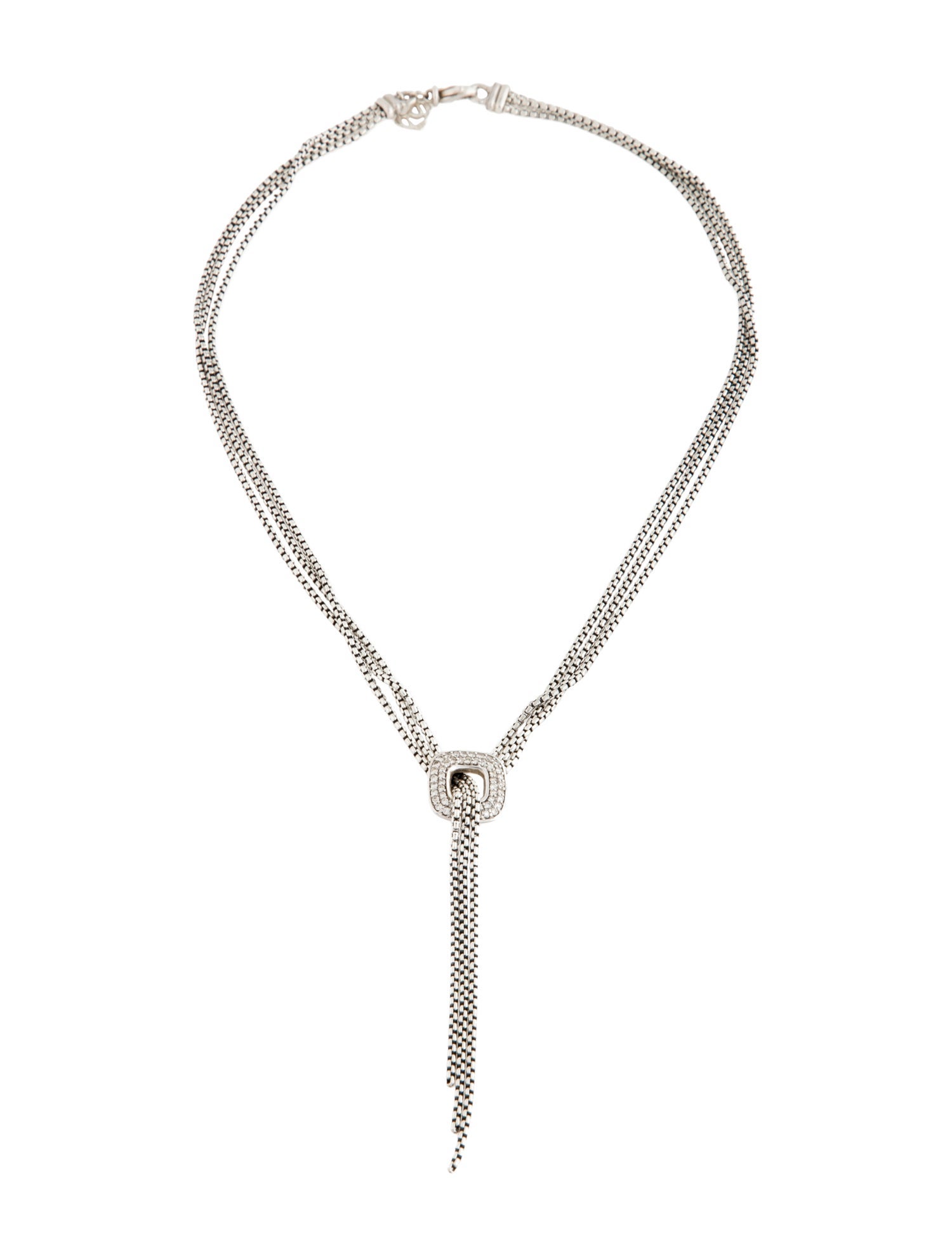 David Yurman Diamond Waterfall Lariat Necklace