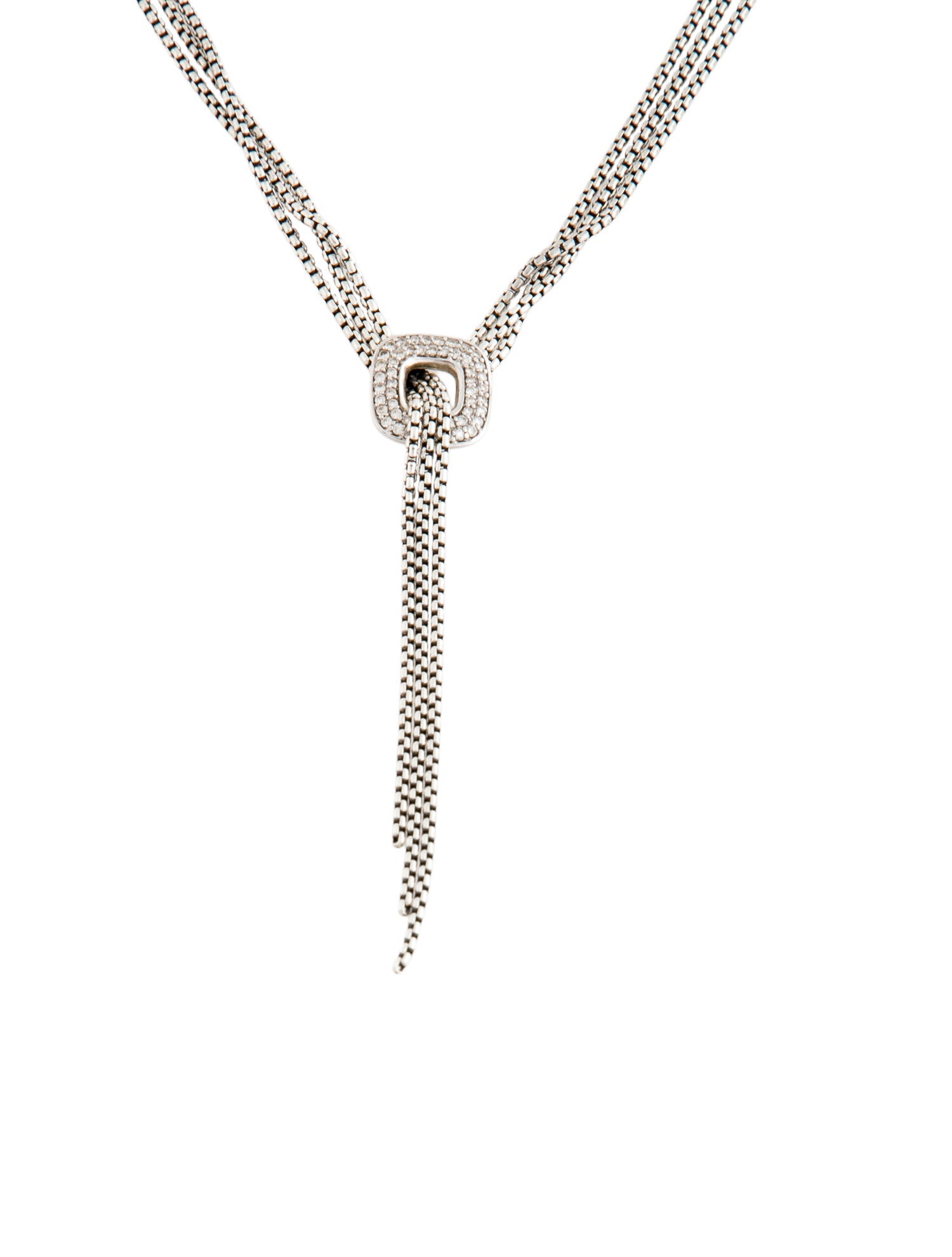 David Yurman Diamond Waterfall Lariat Necklace