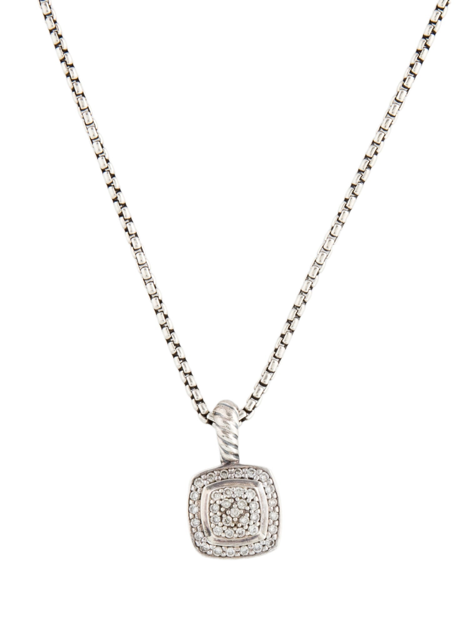 David Yurman Diamond Petite Albion Pendant Necklace