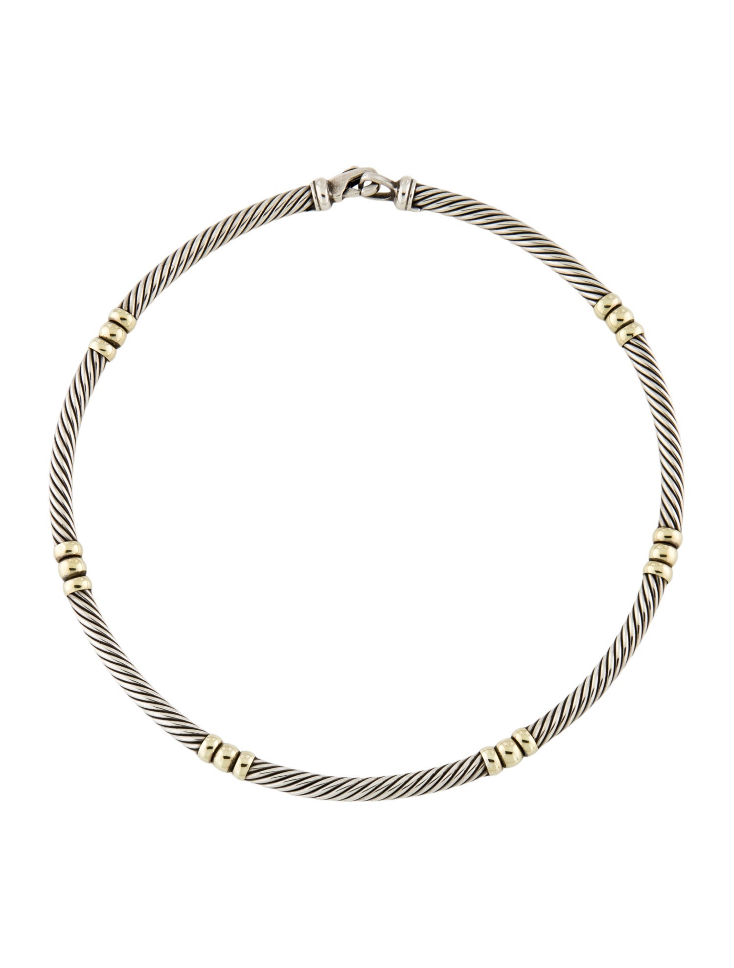 David Yurman Two-Tone Metro Cable Collar Necklace