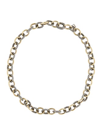 David Yurman Two-Tone Oval Link Chain Necklace