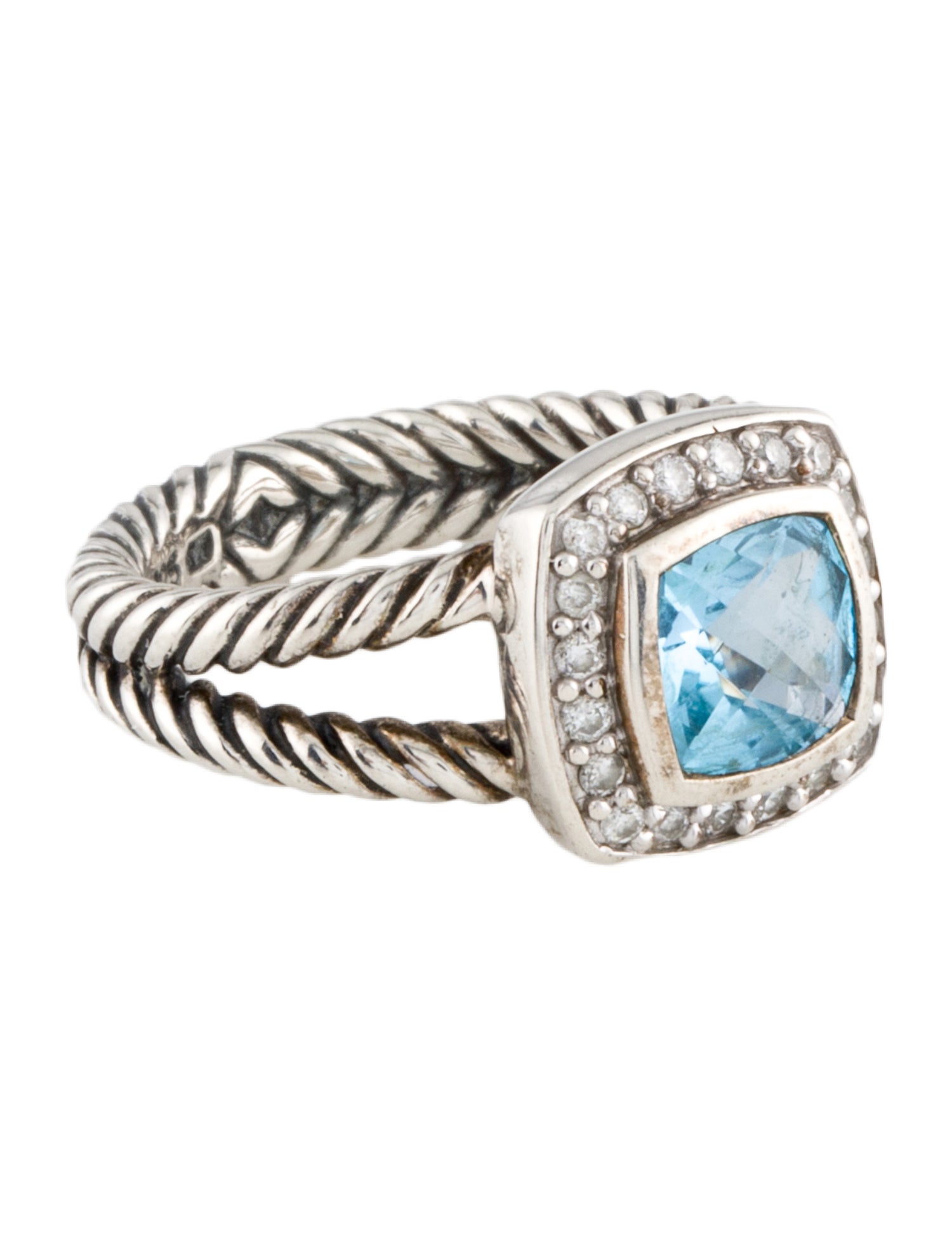 David Yurman Topaz & Diamond Petite Albion Cocktail Ring